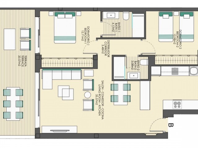 2 Bedrooms Apartment in Casares Playa